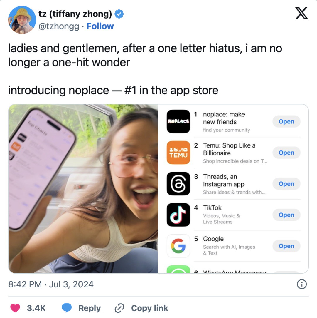 賭博:主打「純社交」的新社交媒躰平台 noplace 沖榜 App Store